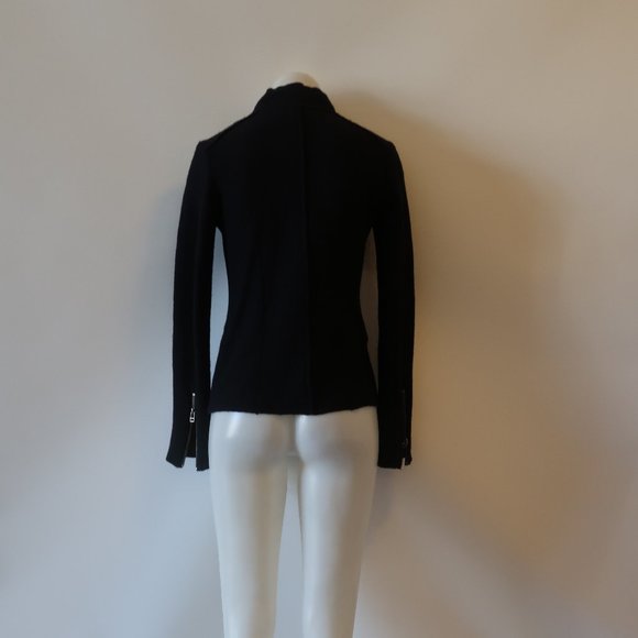 DUARTE BLACK BOILED WOOL FULL ZIP JACKET S * - Picture 12 of 16